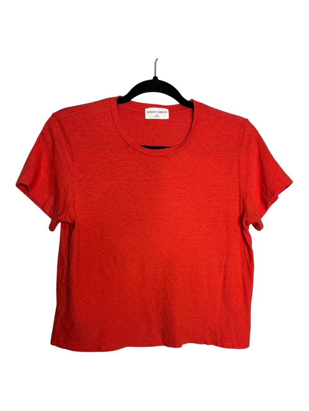 Aritzia Denim Forum Kate Cropped Short Sleeve Cotton Tee (firecracker), size XS
